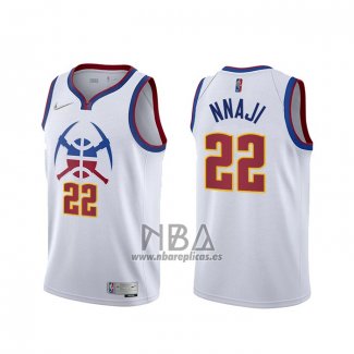 Camiseta Denver Nuggets Zeke Nnaji NO 22 Earned 2020-21 Blanco