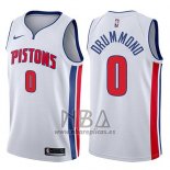 Camiseta Detroit Pistons Andre Drummond NO 0 Association 2017-18 Blanco