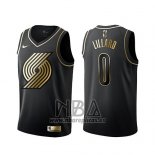 Camiseta Golden Edition Portland Trail Blazers Damian Lillard NO 0 Negro