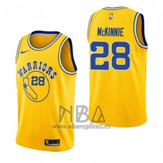 Camiseta Golden State Warriors Alfonzo Mckinnie NO 28 Hardwood Classic 2018-19 Amarillo