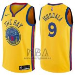 Camiseta Golden State Warriors Andre Iguodala NO 9 Chinese Heritage Ciudad 2017-18 Amarillo