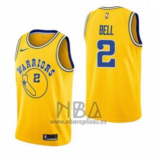 Camiseta Golden State Warriors Jordan Bell NO 2 Hardwood Classic 2018-19 Amarillo