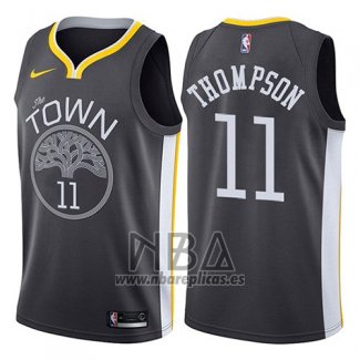Camiseta Golden State Warriors Klay Thompson NO 11 Statement 2017-18 Negro