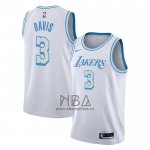 Camiseta Los Angeles Lakers Anthony Davis NO 3 Ciudad 2020-21 Blanco