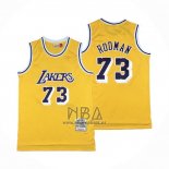 Camiseta Los Angeles Lakers Dennis Rodman NO 73 Mitchell & Ness 1998-99 Amarillo