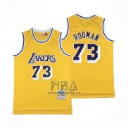 Camiseta Los Angeles Lakers Dennis Rodman NO 73 Mitchell & Ness 1998-99 Amarillo