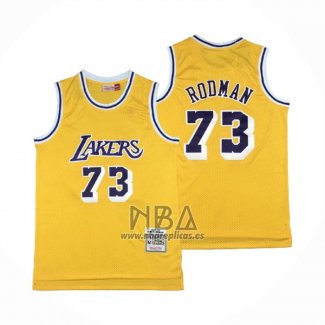 Camiseta Los Angeles Lakers Dennis Rodman NO 73 Mitchell & Ness 1998-99 Amarillo