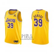 Camiseta Los Angeles Lakers Dwight Howard NO 39 75th Anniversary 2021-22 Amarillo