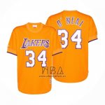 Camiseta Manga Corta Los Angeles Lakers Shaquille O'Neal NO 34 Amarillo