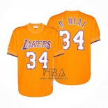 Camiseta Manga Corta Los Angeles Lakers Shaquille O'Neal NO 34 Amarillo