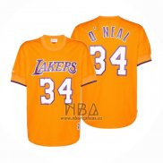 Camiseta Manga Corta Los Angeles Lakers Shaquille O'Neal NO 34 Amarillo