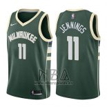 Camiseta Milwaukee Bucks Brandon Jennings NO 11 Icon 2017-18 Verde