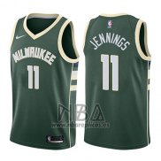 Camiseta Milwaukee Bucks Brandon Jennings NO 11 Icon 2017-18 Verde