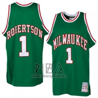 Camiseta Milwaukee Bucks Oscar Robertson NO 1 Retro Verde