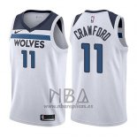 Camiseta Minnesota Timberwolves Jamal Murray NO 11 Crawford Association 2017-18 Blanco