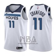 Camiseta Minnesota Timberwolves Jamal Murray NO 11 Crawford Association 2017-18 Blanco