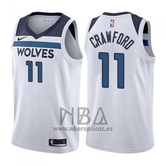 Camiseta Minnesota Timberwolves Jamal Murray NO 11 Crawford Association 2017-18 Blanco