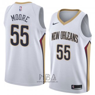 Camiseta New Orleans Pelicans E'twaun Moore NO 55 Association 2018 Blanco