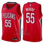 Camiseta New Orleans Pelicans E'twaun Moore NO 55 Statement 2017-18 Rojo