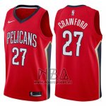Camiseta New Orleans Pelicans Jordan Crawford NO 27 Statement 2017-18 Rojo