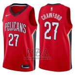 Camiseta New Orleans Pelicans Jordan Crawford NO 27 Statement 2017-18 Rojo