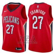 Camiseta New Orleans Pelicans Jordan Crawford NO 27 Statement 2017-18 Rojo