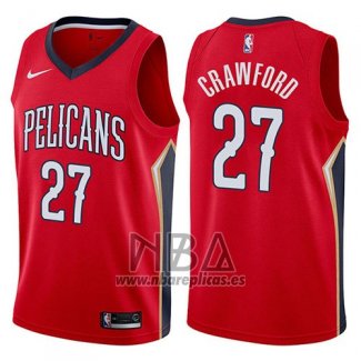 Camiseta New Orleans Pelicans Jordan Crawford NO 27 Statement 2017-18 Rojo