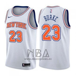 Camiseta New York Knicks Trey Burke NO 23 Statehombret 2017-18 Blanco