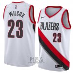 Camiseta Portland Trail Blazers Cj Wilcox NO 23 Association 2018 Blanco