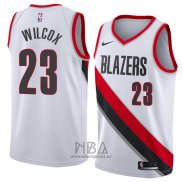 Camiseta Portland Trail Blazers Cj Wilcox NO 23 Association 2018 Blanco