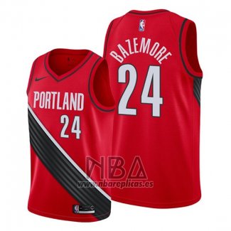 Camiseta Portland Trail Blazers Kent Bazemore NO 24 Statement Edition Rojo Negro