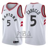 Camiseta Toronto Raptors Bruno Caboclo NO 5 Association 2017-18 Blanco