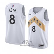 Camiseta Toronto Raptors Jordan Loyd NO 8 Ciudad 2018 Blanco
