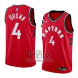 Camiseta Toronto Raptors Lorenzo Brown NO 4 Icon 2018 Rojo