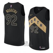 Camiseta Toronto Raptors Lucas Nogueira NO 92 Ciudad 2018 Negro
