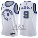 Camiseta Golden State Warriors Andre Iguodala NO 9 Hardwood 2017-18 Blanco