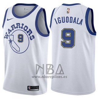 Camiseta Golden State Warriors Andre Iguodala NO 9 Hardwood 2017-18 Blanco