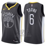 Camiseta Golden State Warriors Nick Young NO 6 The Town Statement 2017-18 Negro