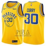 Camiseta Golden State Warriors Stephen Curry NO 30 Hardwood Classic 2018 Amarillo