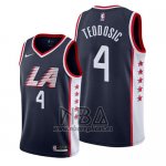 Camiseta Los Angeles Clippers Milos Teodosic NO 4 Ciudad 2019 Azul