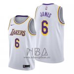 Camiseta Los Angeles Lakers Lebron James NO 6 Association 2019-20 Blanco