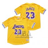 Camiseta Manga Corta Los Angeles Lakers Lebron James NO 23 Amarillo