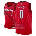 Camiseta Portland Trail Blazers Damian Lillard NO 0 Earned 2018-19 Rojo