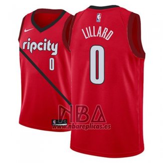 Camiseta Portland Trail Blazers Damian Lillard NO 0 Earned 2018-19 Rojo