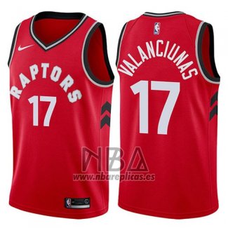 Camiseta Toronto Raptors Jonas Valanciunas NO 17 Icon 2017-18 Rojo