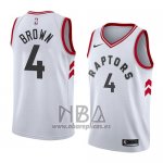 Camiseta Toronto Raptors Lorenzo Brown NO 4 Association 2018 Blanco