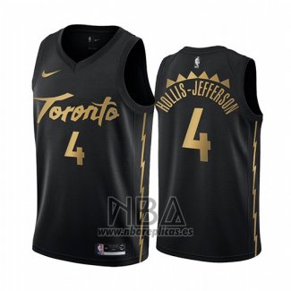 Camiseta Toronto Raptors Rondae Hollis-Jefferson NO 4 Ciudad Edition Negro