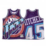 Camiseta Utah Jazz Donovan Mitchell NO 45 Mitchell & Ness Big Face Violeta
