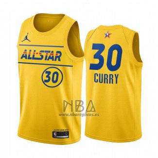 Camiseta All Star 2021 Golden State Warriors Stephen Curry NO 30 Oro