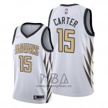 Camiseta Atlanta Hawks Vince Carter NO 15 Ciudad Edition Blanco